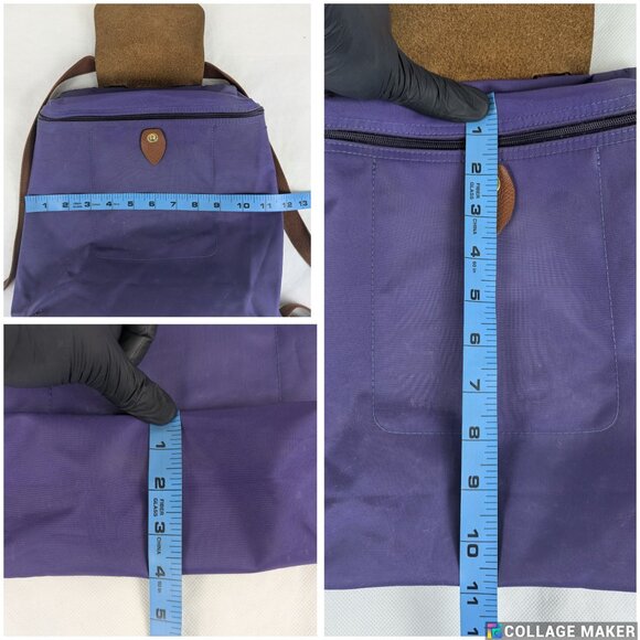 LONGCHAMP Le Pliage Nylon Foldable original Backpack Purple Made in China - Picture 15 of 16